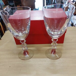 バカラ ベガ ワイングラス クリスタル グラス Baccarat ペア 洋食器古物 多少の傷 汚れあり
