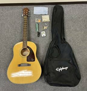 【ST19371YB】Epiphone エピフォン アコースティックギター アコギ AJ15NA 6弦 ソフトケース有 楽器 演奏 中古 動作未確認