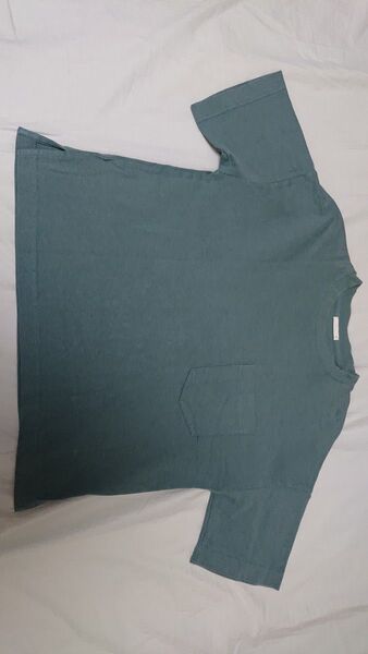 GU ヘビーウェイト オーバーサイズ Tシャツ コットン 綿 厚手 M 胸ポケット ユニセックス 男女兼用 M GU 五分袖 半袖
