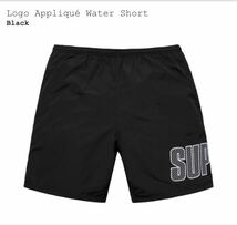 Supreme Logo Appliqu Water Short BLACK Medium_画像1