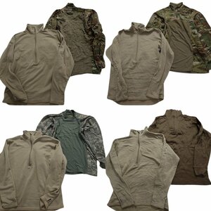 古着卸 まとめ売り 米軍実物 民間ミリタリー 8枚セット (メンズ M /L ) フリース インナーシャツ 迷彩柄 無地 MT1898 1円スタート