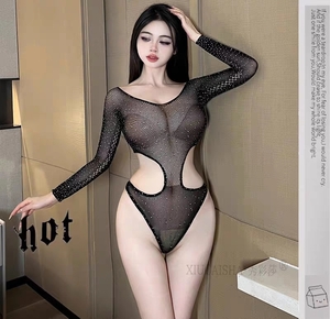 * postage included *JG-2 black cosplay lady's sexy tights mesh stitch stockings long sleeve inner underwear baby doll 