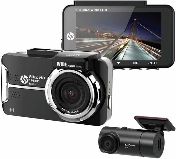 2カメラドライブレコーダー ドライブレコーダー Wi-Fi SDカード付 フロント リア SONY製センサー