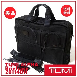 送料込 美品★TUMI ALPHA 26114DH ２WAY ブリーフケース★トゥミ/新品ショルダーストラップ(社外)/ネームタグ/PC対応/大型/ビジネスバッグ