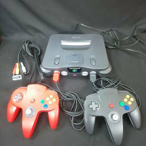 * nintendo * Nintendo NINTENDO 64(NUS-001) controller x2* exclusive use AC adaptor * connection cable electrification verification settled used present condition immediately shipping 