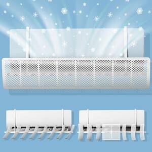 エアコン風除けカバー エアコン 風よけ 上下左右風向調整板 OPPKOU 風向き縦横180°調整 8枚ルーバー設計 風量調節可能 