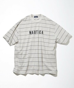 「NAUTICA」 半袖Tシャツ LARGE ライトグレー メンズ