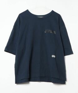 「Jieda」 半袖Tシャツ「fruit of the loomコラボ」 - ネイビー レディース