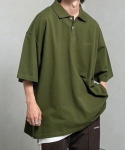 「Perushu」 半袖ポロシャツ LARGE カーキ メンズ