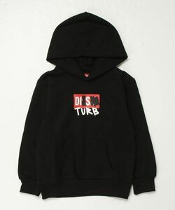 「DIESEL KIDS」 「KIDS」プルオーバーパーカー 8Y ブラック キッズ