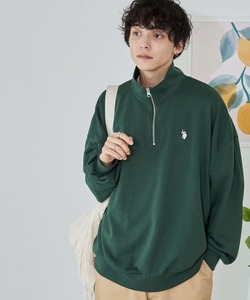 「U.S. POLO ASSN.」 スウェットカットソー LARGE ダークグリーン メンズ