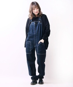 「FREE GATE」 デニムオーバーオール X-LARGE ネイビー メンズ