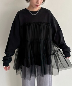 「apres jour mignon」 スウェットカットソー X-LARGE ブラック レディース