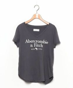 「Abercrombie&Fitch」 刺繍半袖Tシャツ M グレー メンズ