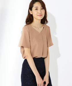 「NATURAL BEAUTY BASIC」 半袖ブラウス SMALL ダークベージュ レディース