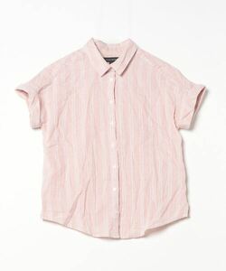 「BANANA REPUBLIC」 ストライプ柄半袖シャツ X-SMALL ピンク レディース