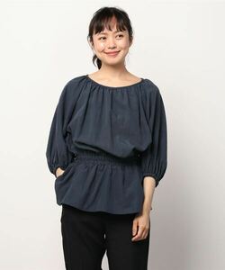 「BEAMS LIGHTS」 7分袖ブラウス ONE SIZE ネイビー レディース