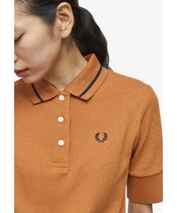 「FRED PERRY」 長袖ポロシャツ 10 ブラウン レディース