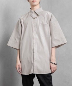 「Adoon plain」 半袖シャツ LARGE ライトグレー メンズ