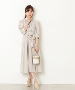 「PROPORTION BODY DRESSING」 7分袖ワンピース MEDIUM ベージュ レディース