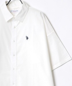 「U.S. POLO ASSN.」 半袖シャツ L オフホワイト メンズ