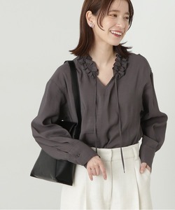 「N.（N. Natural Beauty Basic）」 長袖ブラウス MEDIUM チャコールグレー レディース