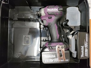 [1 jpy start ] Makita (Makita) rechargeable impact driver 18V Makita original battery 2 ps * case attaching TD173DXAP unused 