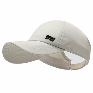 キャップ レディース 帽子 吸汗速乾 UVカット 日焼け防止 紫外線対策 軽量UPF+50 春夏 小顔効果穴付きスポーツ-クリーム