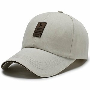 キャップ メンズ 帽子100%コットンUVカット99％紫外線対策 日焼け防止 熱中症対策 野球帽 登山 スポーツ 調整可能-クリーム