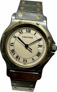 1 jpy ~ Y international written guarantee attaching . Cartier sun tos ok tagon made of gold YG bezel men's lady's quartz accessory equipped Junk clock 52323732