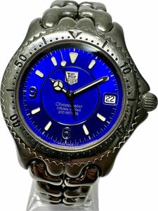 1 jpy ~ Y rare koma somewhat larger quantity TAG Heuer cell Chrono meter WG5116 blue dial Large size men's self-winding watch Junk clock 52320253