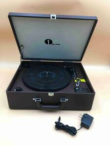 A10822○1 by one Portable Suitcase Turntable ポータブル レコードプレーヤー ターンテーブル アダプター T090060-2B1 訳あり 240524