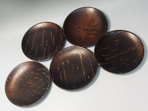 桜皮細工 樺細工 木製 木皿　 5枚セット