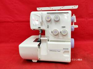 ☆JANOME 2本針4本糸ロック JUNO 3434D USモデル 差動送り,巻きロック・動作します・ジャンク品です