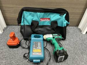 【GO 7038】1円～ MAKITA 充電式インパクトドライバー M693D バッテリー2個 純正充電器 バッグ付 通電確認済み 中古品 現状品