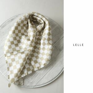  new goods *rereLELLE* Italy made * silk 100% block check pattern scarf *A-O 1377