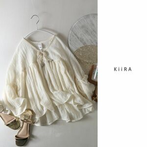 キーラ KiiRA☆洗える レースアップ ギャザーブラウス フリーサイズ☆M-B 3015