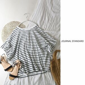 2022SS* Journal Standard JOURNAL STANDARD*... cotton 100% border pattern gya The - sleeve poncho Tee made in Japan *A-O 3515