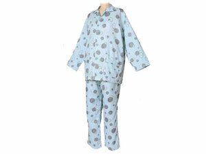 【即決あり】ダブルガーゼ仕様のやさしいパジャマ　紳士用・長袖　ブルー　Ｌサイズ＜定価8,500円 ※長期在庫品、処分価格