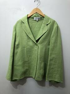 167*Nouvelle Taille HANAE MORIn- Belta iyu is na emo li*linen jacket [44] light green 