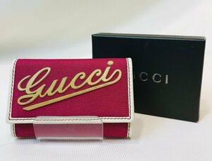 GUCCI グッチ　ナイロン×レザー　6連キーケース　未使用　qob.YK206