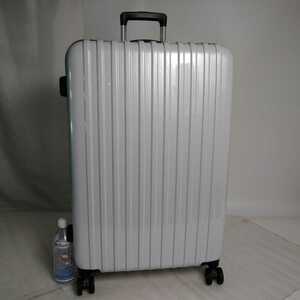 ④　ホワイト　Lサイズ　スーツケース　キャリーケース　8輪　ダイヤル式TSAロック　カーボン柄　鏡面仕上げ　