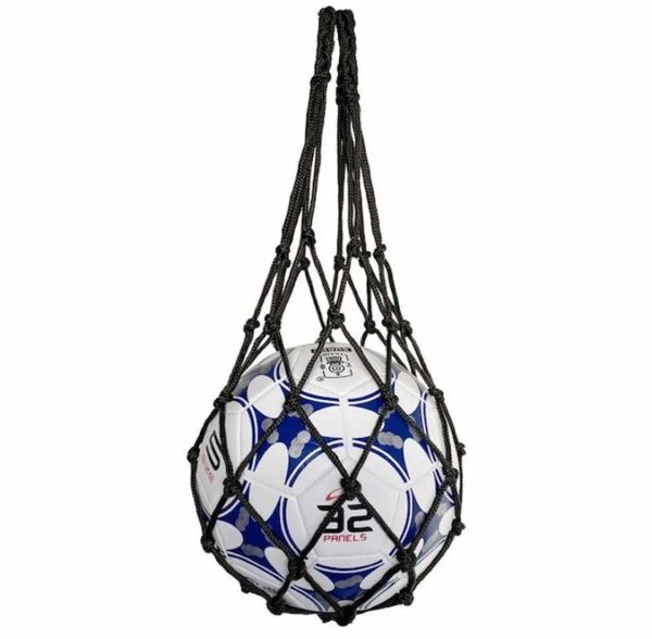 ボール用 収納 ボールバッグ 網袋 サッカーボール用 バレーボール用 バスケットボール用 持ち運び 保管用 ブラック×ブラック