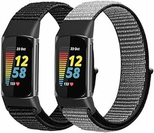 コンパチブル Fitbit Charge 5 バンド 柔らかい 通気性 軽量 調整可能な伸縮性ベルト交換用ベルト 男性と女性に向け