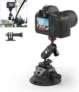 Ulanzi SC-02 カメラ用吸盤マウント 車載マウント GoPro Insta360 DJI カメラ用 360°回転 アルミ