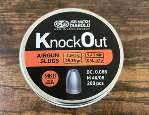 JSB ノックアウト Mk2 5.5mm 25.39gr(1.645g) 空気銃 エアスラッグ