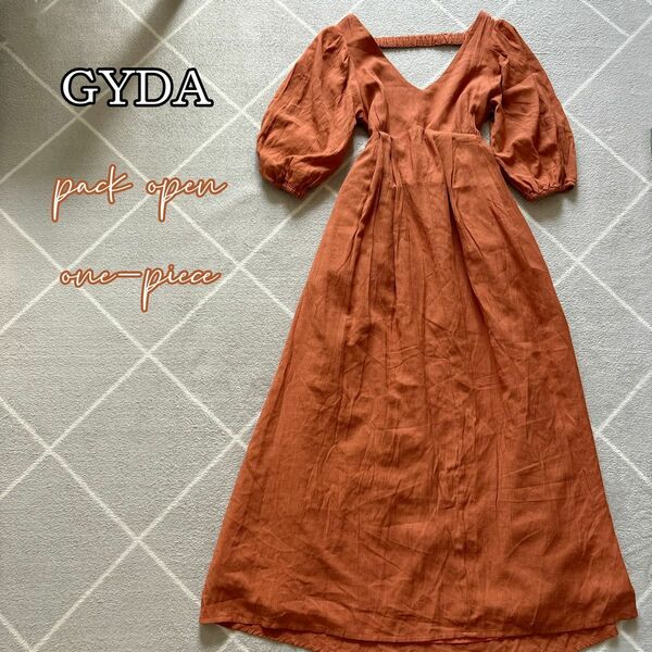 【美品】GYDA バックオープンフレアワンピース ワンピース ドレス