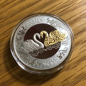 【カザフスタン記念硬貨】白鳥 「遊牧民のトーテム」シリーズ 2021