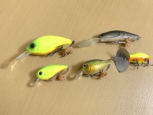 ルアー5個セット MEGABASS'/402 GRiFFON SR　エバーグリーン C.C.PREDATOR　Super CHIDLER　Namiki　JITTERMOUSE 