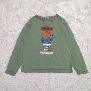 [ free shipping ]AND PAPA and papa long sleeve long T 130cm Logo Kids child clothes 